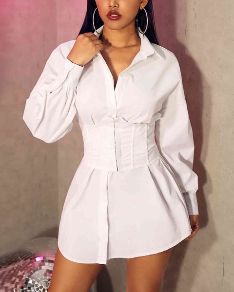 women solid long sleeve tight waist buttoned shirt dress cocktail partywear workwear night club solid mini dress femme vestidos 210415, Black;gray
women solid long sleeve tight waist buttoned shirt dress cocktail partywear workwear night club solid mini dress femme vestidos 210415, Black;gray