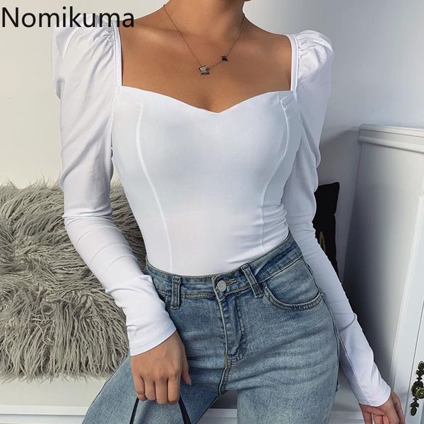 nomikuma square collar puff sleeve t shirts women solid color vintage slim tshirts casual fashion basic ropa mujer 3c003 210514, White
nomikuma square collar puff sleeve t shirts women solid color vintage slim tshirts casual fashion basic ropa mujer 3c003 210514, White