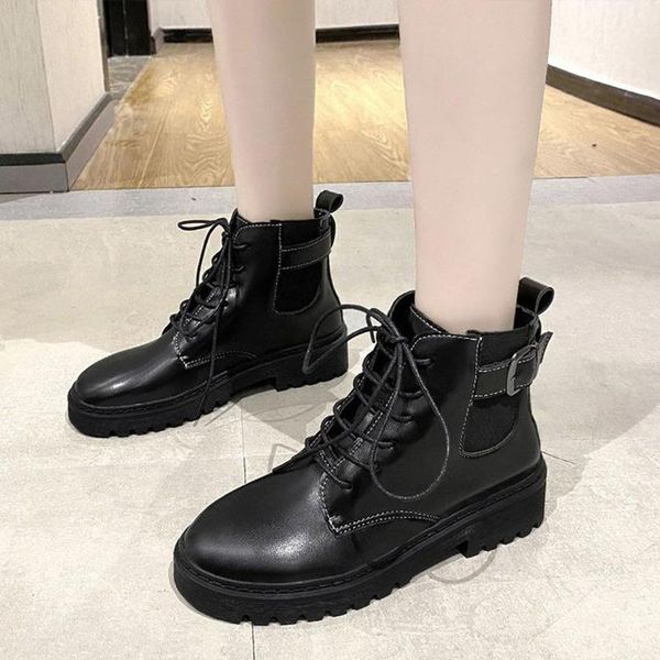boots ladies fashion ankle lace up women short buckle pu leather female platform shoes square heels patent, Black
boots ladies fashion ankle lace up women short buckle pu leather female platform shoes square heels patent, Black