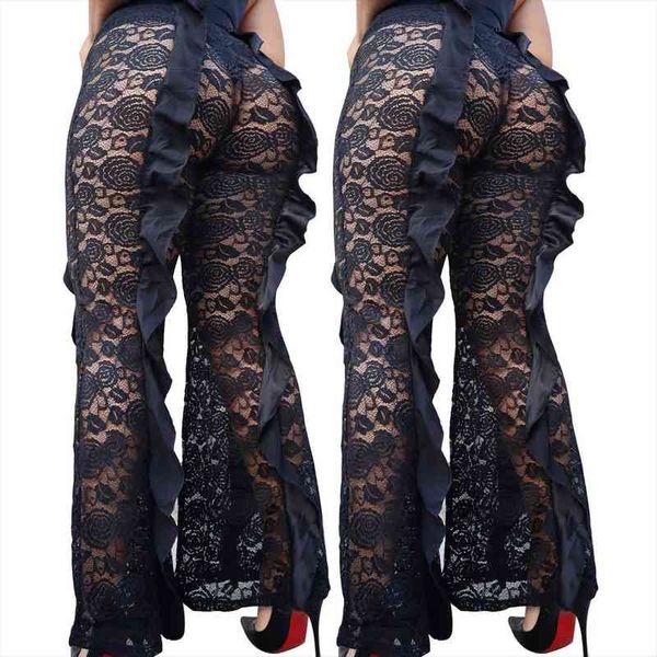 black hollow lace printed casual wide-leg pants woman nightclub party summer fashion long trousers streetwear, Black;white
black hollow lace printed casual wide-leg pants woman nightclub party summer fashion long trousers streetwear, Black;white