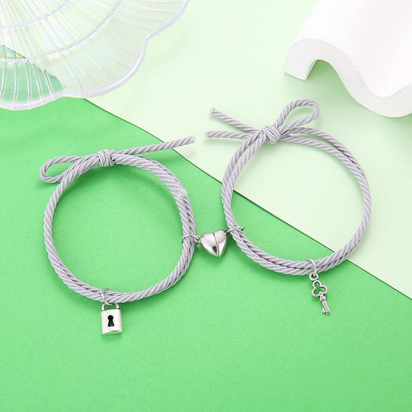 charm bracelets valentines day couple bracelet love heart magnet braclet key lock pendant braslet braid elastic rope lover jewelry gift, Golden;silver
charm bracelets valentines day couple bracelet love heart magnet braclet key lock pendant braslet braid elastic rope lover jewelry gift, Golden;silver