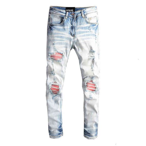 personality brand 807 am fashion light blue embroidery patch elastic slim fit small foot hole high street jeans
personality brand 807 am fashion light blue embroidery patch elastic slim fit small foot hole high street jeans