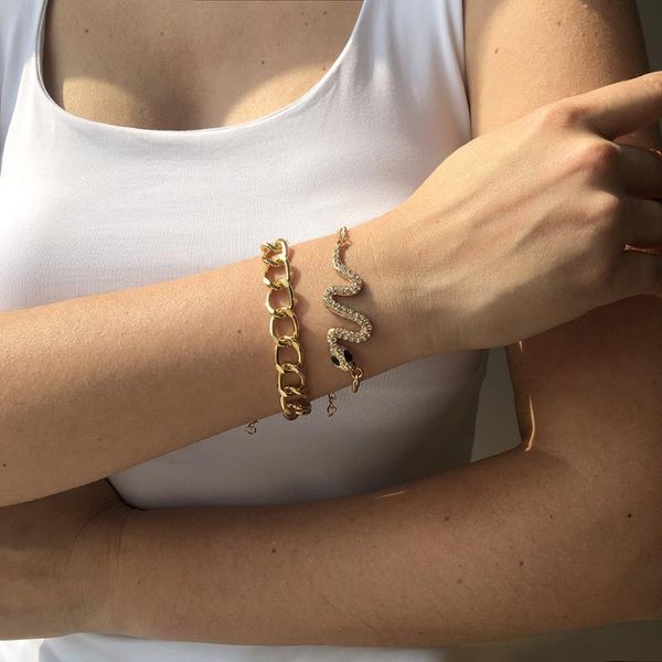 link, chain kmvexo punk 2 pcs/set gold color snake bracelet women bohemian cuban link charm set men jewelry gift, Black
link, chain kmvexo punk 2 pcs/set gold color snake bracelet women bohemian cuban link charm set men jewelry gift, Black