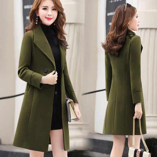women's wool & blends coat female long large size thick women woolen jacket slim lady clothing coats 2021 spring and autumn, Black
women's wool & blends coat female long large size thick women woolen jacket slim lady clothing coats 2021 spring and autumn, Black