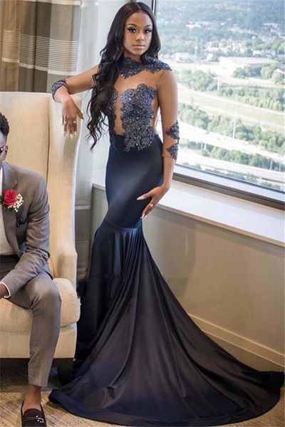 2021 aso ebi black elegant evening dresses long sleeves appliques satin mermaid plus size party prom gowns, Black;red
2021 aso ebi black elegant evening dresses long sleeves appliques satin mermaid plus size party prom gowns, Black;red