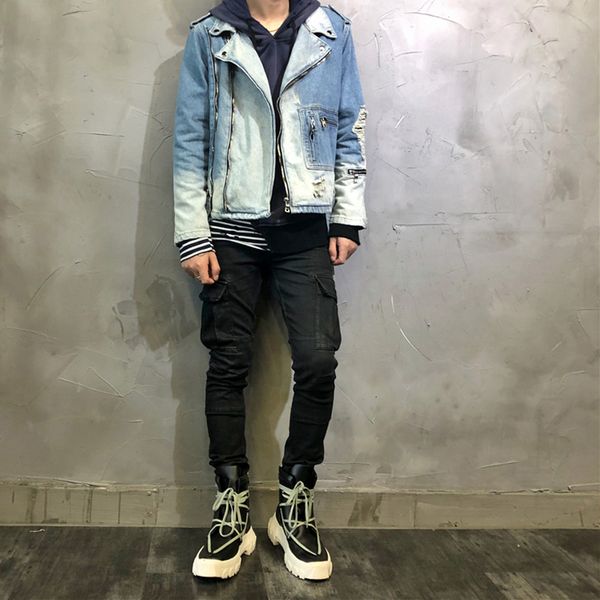 jackets high street fashion men jackets ripped denim punk coats retro light blue destroyed hip hop biker chaqueta hombre, Black;brown
jackets high street fashion men jackets ripped denim punk coats retro light blue destroyed hip hop biker chaqueta hombre, Black;brown