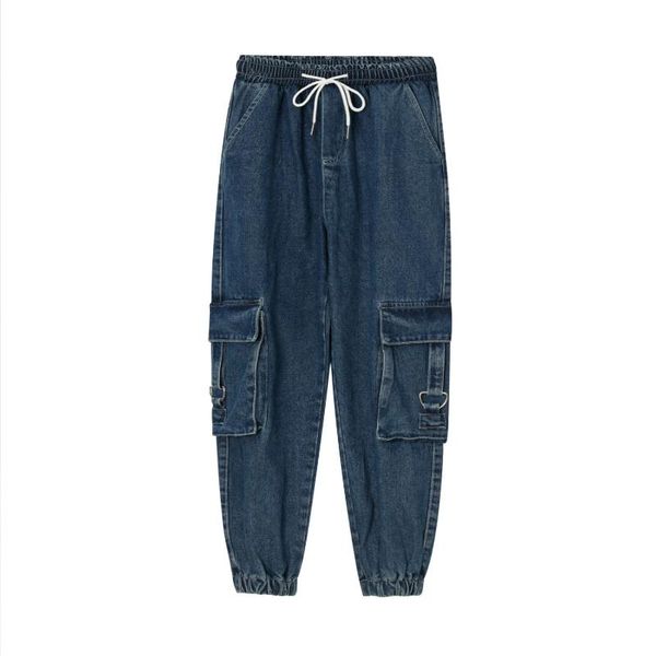 e-baihui autumn streetwear men's denim pants workwear trousers fit casual harem elastic waist nine-point beam jeans, Blue
e-baihui autumn streetwear men's denim pants workwear trousers fit casual harem elastic waist nine-point beam jeans, Blue