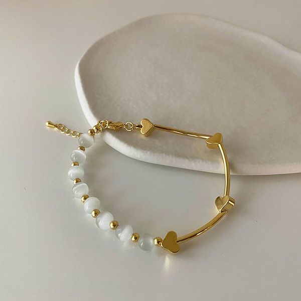 link, chain metal love opal bracelet ins wind girl cold personality simple jewelry temperament fashion gift for friends, Black
link, chain metal love opal bracelet ins wind girl cold personality simple jewelry temperament fashion gift for friends, Black