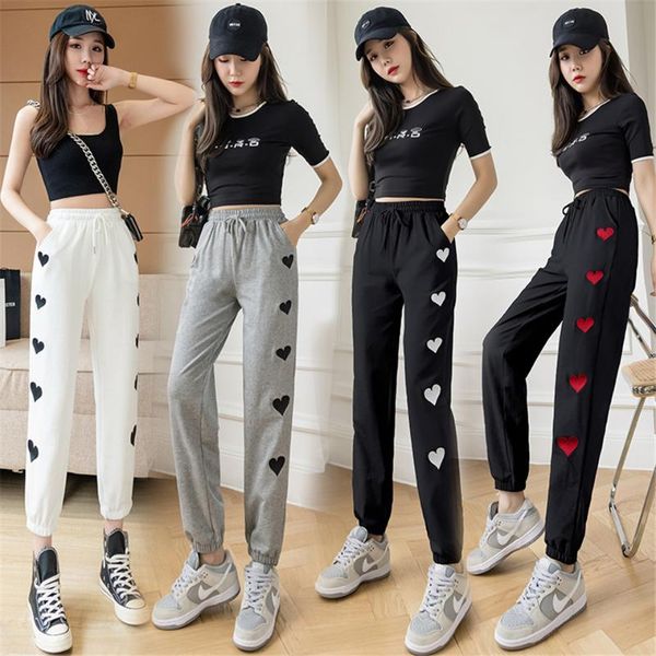 women's pants & capris summer embroidered love pattern harem women casual all-match elegant elastic high waist long trousers korean chi, Black;white
women's pants & capris summer embroidered love pattern harem women casual all-match elegant elastic high waist long trousers korean chi, Black;white