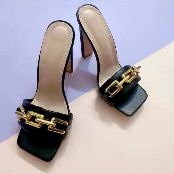 70% off outlet store mujer summer elegant women's slippers fashion new metal chain decoration high heels mulzi pump square head ladies, Black
70% off outlet store mujer summer elegant women's slippers fashion new metal chain decoration high heels mulzi pump square head ladies, Black