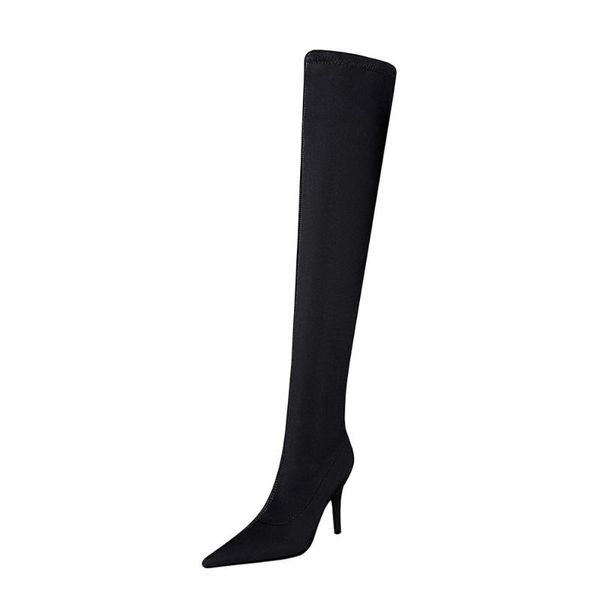 boots european and american style high heel wine cup with pointed nightclub show thin elastic knee, Black
boots european and american style high heel wine cup with pointed nightclub show thin elastic knee, Black