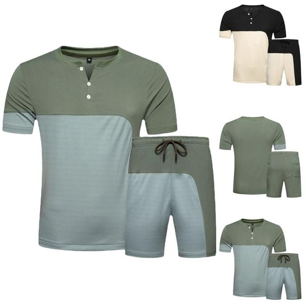 men's tracksuits fashion men summer casual two piece patchwork breathable short sleeve t-shirt shorts jogger running sports set tracks, Gray
men's tracksuits fashion men summer casual two piece patchwork breathable short sleeve t-shirt shorts jogger running sports set tracks, Gray