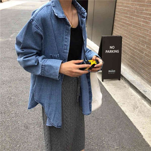 women's jackets autumn korea fashion women long sleeve loose denim shirt coat double pocket slit irregularity vintage blouse fema, Black;brown
women's jackets autumn korea fashion women long sleeve loose denim shirt coat double pocket slit irregularity vintage blouse fema, Black;brown