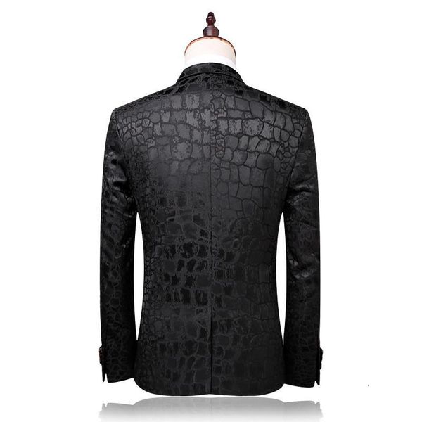 men's & blazers slim fit crocodile pattern suit men black fashion night club mens suits with pants elegant groom wedding party stage we, White;black
men's & blazers slim fit crocodile pattern suit men black fashion night club mens suits with pants elegant groom wedding party stage we, White;black