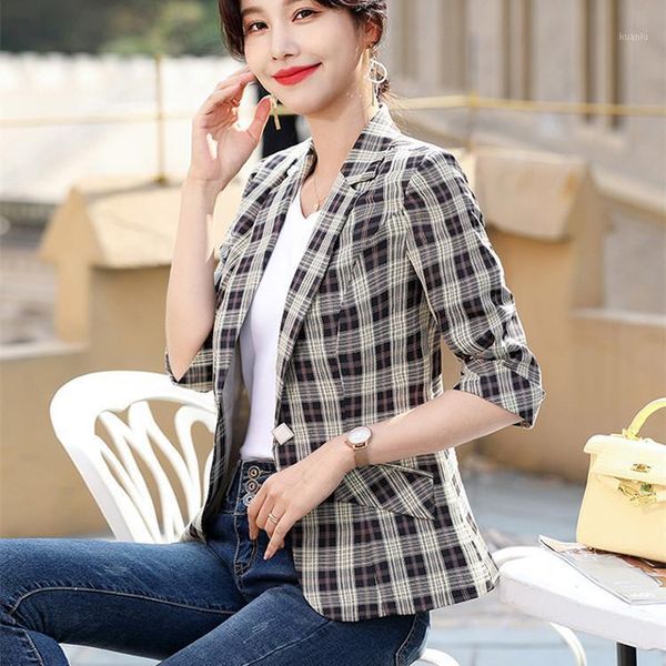 women's suits & blazers retro irregular gridshort ladies fashion elegant plus size casual grid slim-fit jacket autumn 2021, White;black
women's suits & blazers retro irregular gridshort ladies fashion elegant plus size casual grid slim-fit jacket autumn 2021, White;black