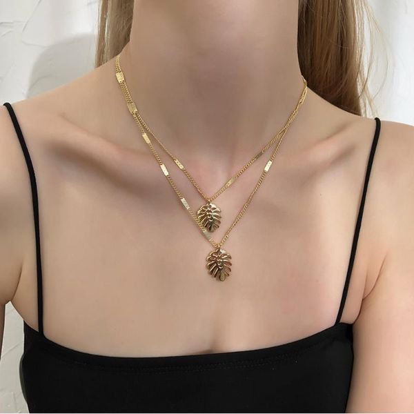 chains 2021 trend contracted female double leaf necklace fashion charm personality retro jewelry accessories, Silver
chains 2021 trend contracted female double leaf necklace fashion charm personality retro jewelry accessories, Silver