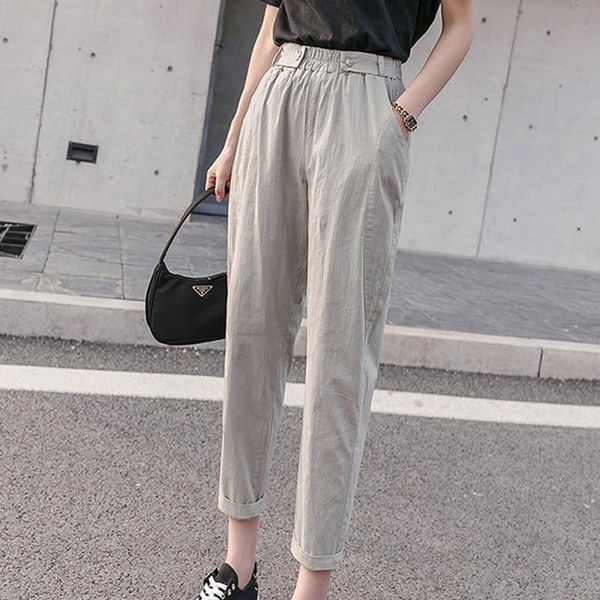 women's pants & capris cotton linen summer solid thin female high waist button pockets black harem trousers casual fashion ladies botto, Black;white
women's pants & capris cotton linen summer solid thin female high waist button pockets black harem trousers casual fashion ladies botto, Black;white