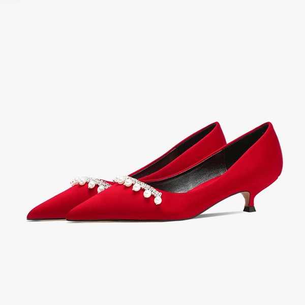 dress shoes red bridal pearl wedding 2021 spring stiletto high heel women's single banquet pointed toe large size, Black
dress shoes red bridal pearl wedding 2021 spring stiletto high heel women's single banquet pointed toe large size, Black