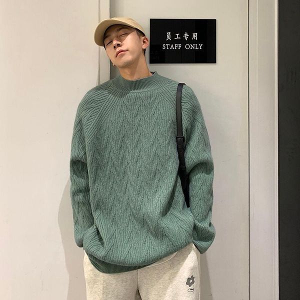 men's sweaters men's sweater 2020 autumn winter slim twist small turtleneck sweater loose casual personality youth men's wear, White;black
men's sweaters men's sweater 2020 autumn winter slim twist small turtleneck sweater loose casual personality youth men's wear, White;black