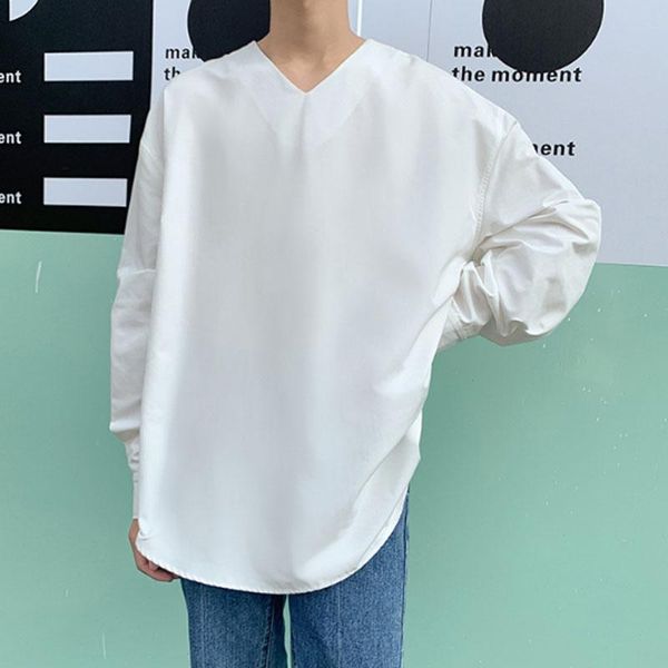 men's casual shirts homens novos camisas de manga longa com decote em v solta pulôver ocasional mulheres masculinos japão streetwear ca, White;black
men's casual shirts homens novos camisas de manga longa com decote em v solta pulôver ocasional mulheres masculinos japão streetwear ca, White;black