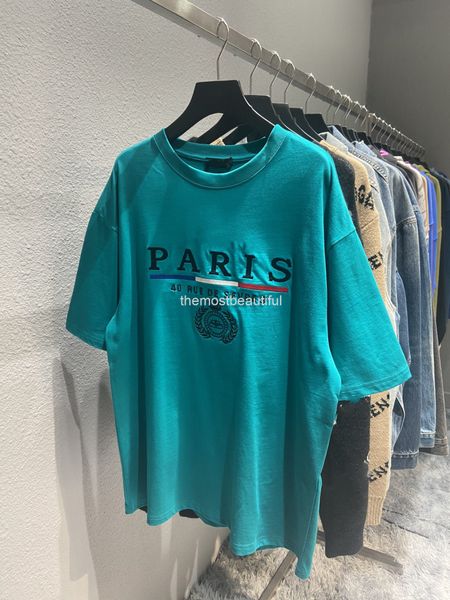 women's t-shirt spring and summer high version b family crown wheat ear embroidery pullover round neck loose casual men's women�, White
women's t-shirt spring and summer high version b family crown wheat ear embroidery pullover round neck loose casual men's women�, White