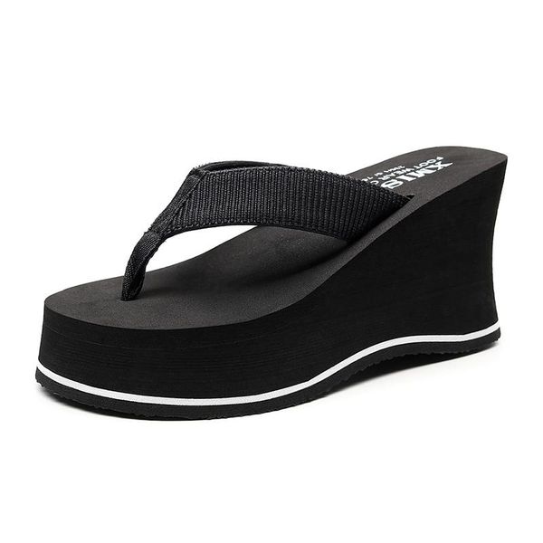 slippers womens fashion high-heeled flip flops shoes beach non-slip outdoor casual shallow seaside thick bottom, Black
slippers womens fashion high-heeled flip flops shoes beach non-slip outdoor casual shallow seaside thick bottom, Black