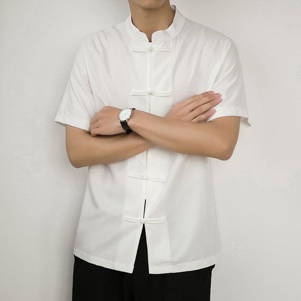 men's casual shirts men shirt clothing chinese style solid color retro hanfu short sleeve elegant oversize large male chines, White;black
men's casual shirts men shirt clothing chinese style solid color retro hanfu short sleeve elegant oversize large male chines, White;black