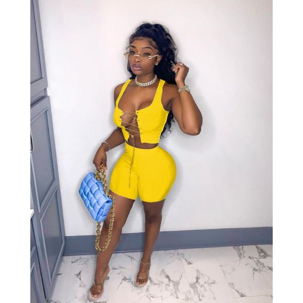 women's tracksuits yellow black vest outfits metal chain crisscross lace up sleeveless tank crop bodycon mini shorts night party cl, Gray
women's tracksuits yellow black vest outfits metal chain crisscross lace up sleeveless tank crop bodycon mini shorts night party cl, Gray