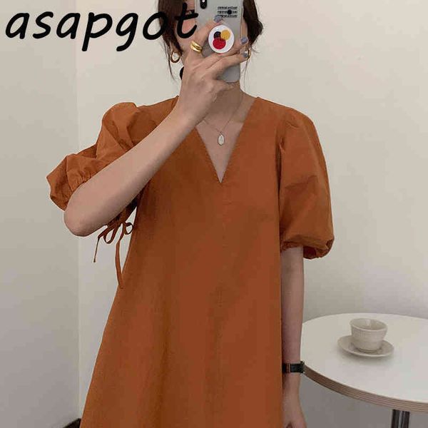 simple chic korean temperament loose v neck lace up lantern sleeve dress summer doll vintage casual vestido feminino 210429, Black;gray
simple chic korean temperament loose v neck lace up lantern sleeve dress summer doll vintage casual vestido feminino 210429, Black;gray