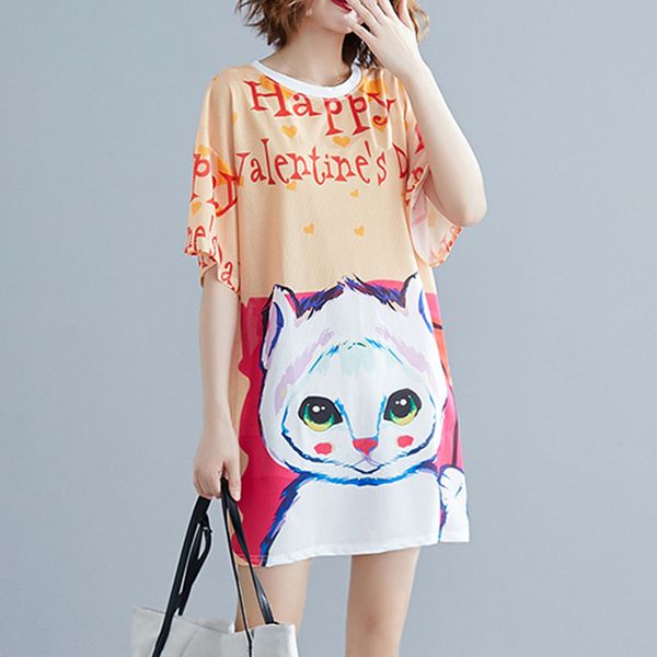 plus size street dresses for women summer mesh ice silk short sleeve cat printed tide dress loose casual women clothing new 2020, Black;gray
plus size street dresses for women summer mesh ice silk short sleeve cat printed tide dress loose casual women clothing new 2020, Black;gray