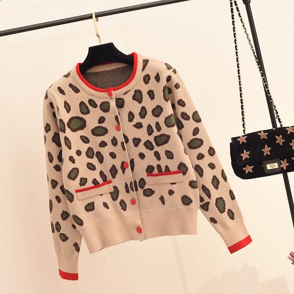women's knits & tees autumn women sweater retro leopard o-neck single-breasted cardigan ladies casual urban regular bottons knitte, White
women's knits & tees autumn women sweater retro leopard o-neck single-breasted cardigan ladies casual urban regular bottons knitte, White