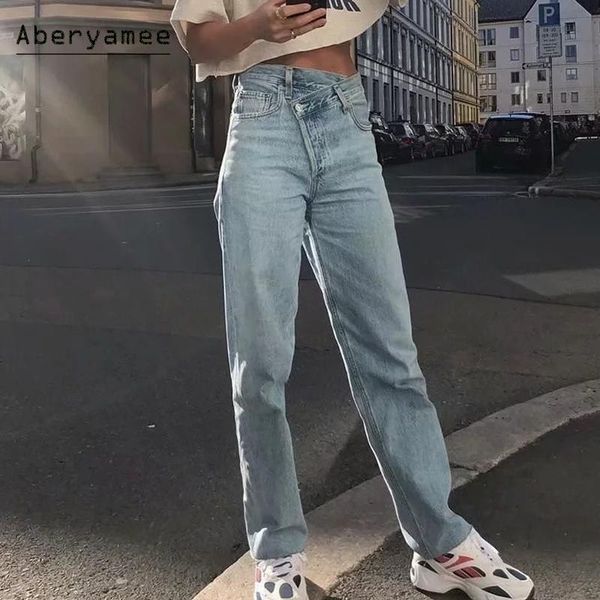 women's jeans aberyamee irregular waist pockets baggy women pants black trousers ladies fashion streetwear, Blue
women's jeans aberyamee irregular waist pockets baggy women pants black trousers ladies fashion streetwear, Blue