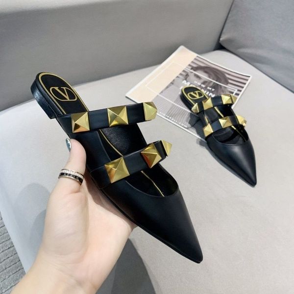 rivet shoes women's flat bottom net red packet sandals pointed lazy shoes women's fashion mueller shoes new half slippers ysj, Black
rivet shoes women's flat bottom net red packet sandals pointed lazy shoes women's fashion mueller shoes new half slippers ysj, Black