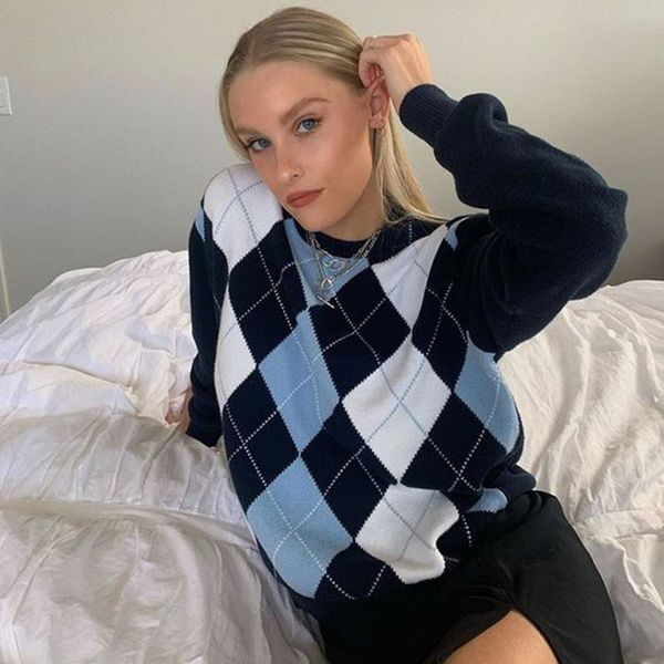 y2k argyle plaid shirts women mesh o ver the neck sweater korean preppy long autumn girls blue tabs, White;black
y2k argyle plaid shirts women mesh o ver the neck sweater korean preppy long autumn girls blue tabs, White;black