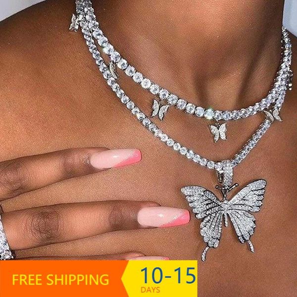 chains luxury shiny bling crystal butterfly pendant necklace for women multicolor rhinestone tennis chain 2021 fashion jewelry, Silver
chains luxury shiny bling crystal butterfly pendant necklace for women multicolor rhinestone tennis chain 2021 fashion jewelry, Silver