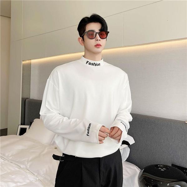 men's t-shirts embroidered long-sleeved t-shirt men korean fashion loose casual harajuku streetwear high neck pullover, White;black
men's t-shirts embroidered long-sleeved t-shirt men korean fashion loose casual harajuku streetwear high neck pullover, White;black