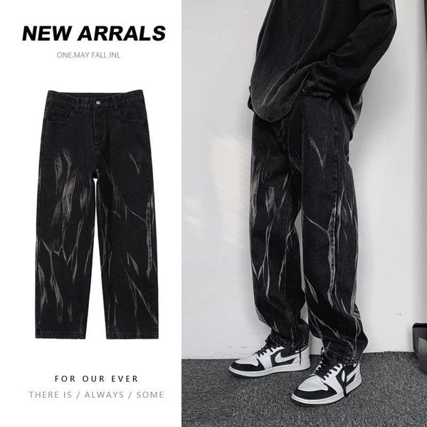 men's jeans hip-hop tie-dye fashion retro casual wide-leg men streetwear korean loose camo straight denim trousers mens, Blue
men's jeans hip-hop tie-dye fashion retro casual wide-leg men streetwear korean loose camo straight denim trousers mens, Blue