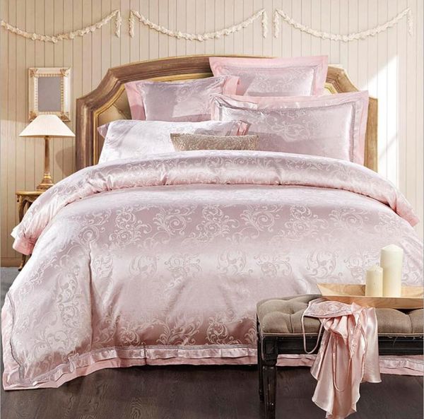 bedding sets pink jacquard silk cotton princess wedding quilt cover bedsheet linen pillow shams satin set king lit de parure
bedding sets pink jacquard silk cotton princess wedding quilt cover bedsheet linen pillow shams satin set king lit de parure