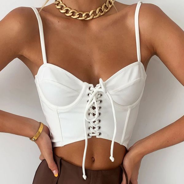 lace up front summer black camis for women slim high street bandage crop party club female fashion blouse y2k 210415, White
lace up front summer black camis for women slim high street bandage crop party club female fashion blouse y2k 210415, White