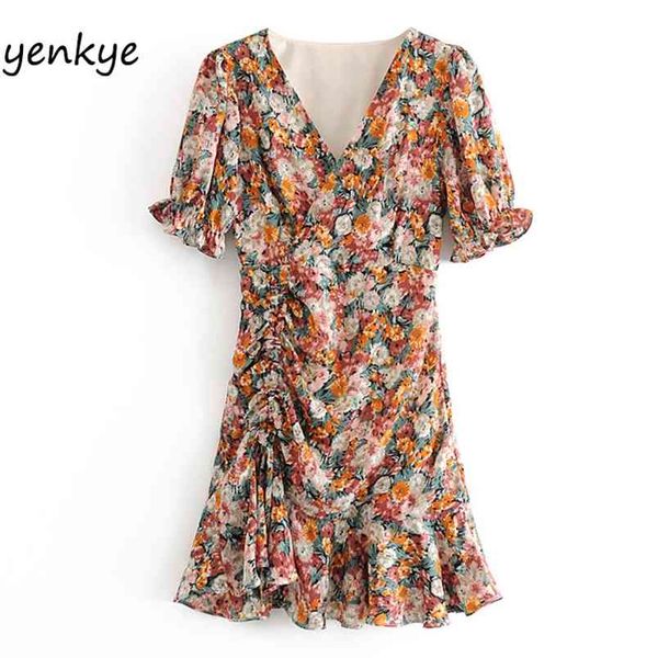 vintage floral print dress women drawstring draped ruffle sweet lady v neck short sleeve summer chiffon mini vestido 210514, Black;gray
vintage floral print dress women drawstring draped ruffle sweet lady v neck short sleeve summer chiffon mini vestido 210514, Black;gray