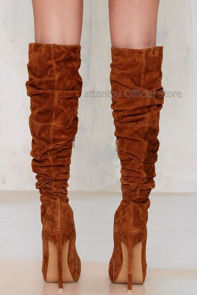 boot watermelon pointerd toe long brown leather-chamois boots of highly knee women leap high plus size 43, Black
boot watermelon pointerd toe long brown leather-chamois boots of highly knee women leap high plus size 43, Black