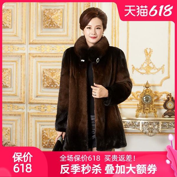 women's fur & faux pamposti 2021 haining mink grass coat middle long s, Black
women's fur & faux pamposti 2021 haining mink grass coat middle long s, Black