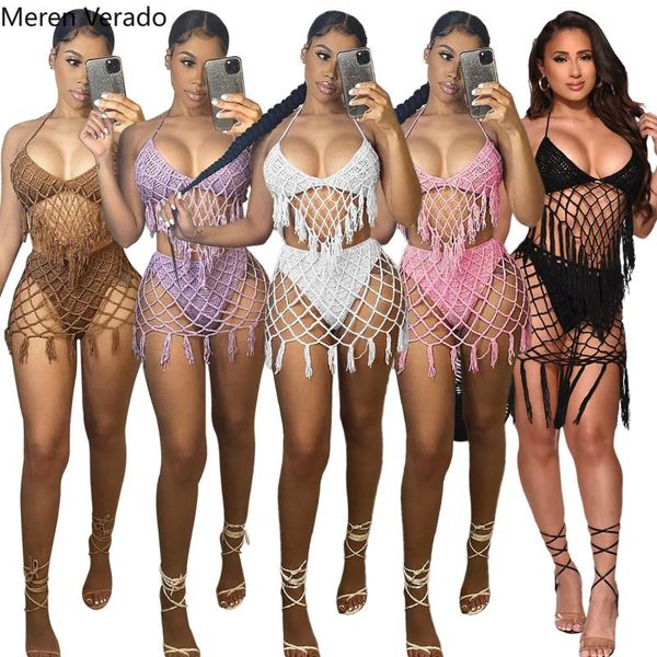 women's swimwear meren verado summer bikinis tassel hollow out knitted blouse beachwear dance 2 piece set bathing suit swimsuit, White;black
women's swimwear meren verado summer bikinis tassel hollow out knitted blouse beachwear dance 2 piece set bathing suit swimsuit, White;black