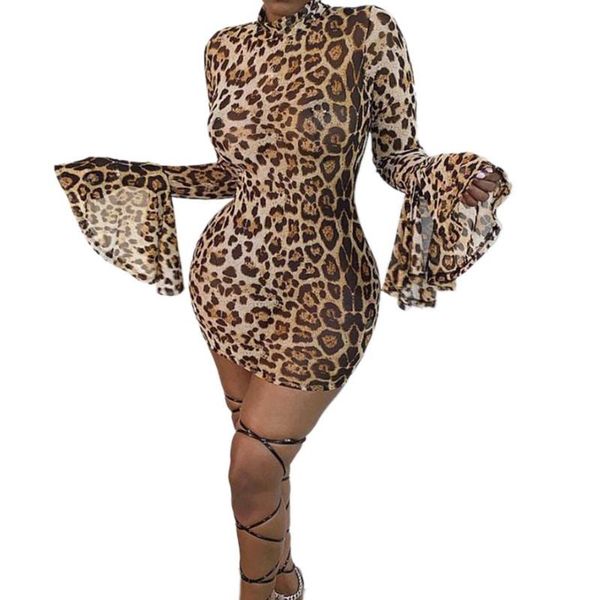 spring autumn women leopard mini dress high neck long flared sleeve slim bodycon party club outfits casual dresses, Black;gray
spring autumn women leopard mini dress high neck long flared sleeve slim bodycon party club outfits casual dresses, Black;gray