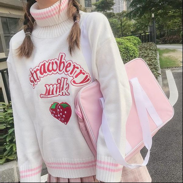 cute strawberry women sweater embroidered loose womens sweaters japanese kawaii ulzzang female korean harajuku clothing for, White;black
cute strawberry women sweater embroidered loose womens sweaters japanese kawaii ulzzang female korean harajuku clothing for, White;black