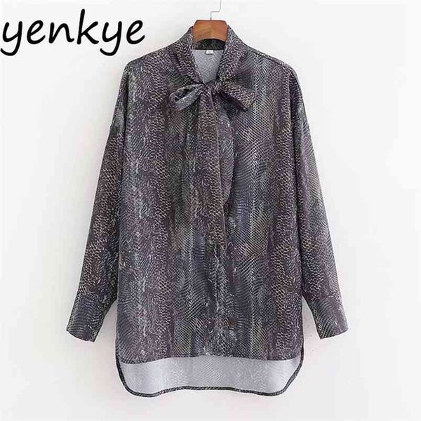 vintage snake print blouse shirt women bow tie neck long sleeve casual streetwear ladies shirts plus size blusas 210514, White
vintage snake print blouse shirt women bow tie neck long sleeve casual streetwear ladies shirts plus size blusas 210514, White