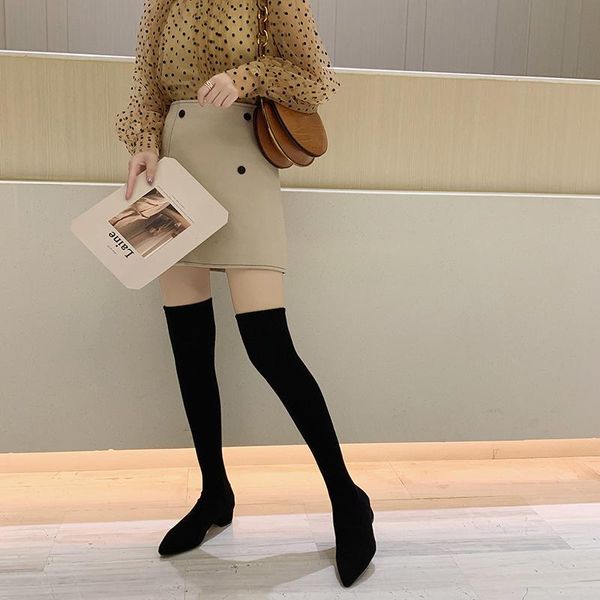 boots crystal square heel thigh high women's stretch fabric over-the-knee botas mujer fashion elastic soft socks, Black
boots crystal square heel thigh high women's stretch fabric over-the-knee botas mujer fashion elastic soft socks, Black