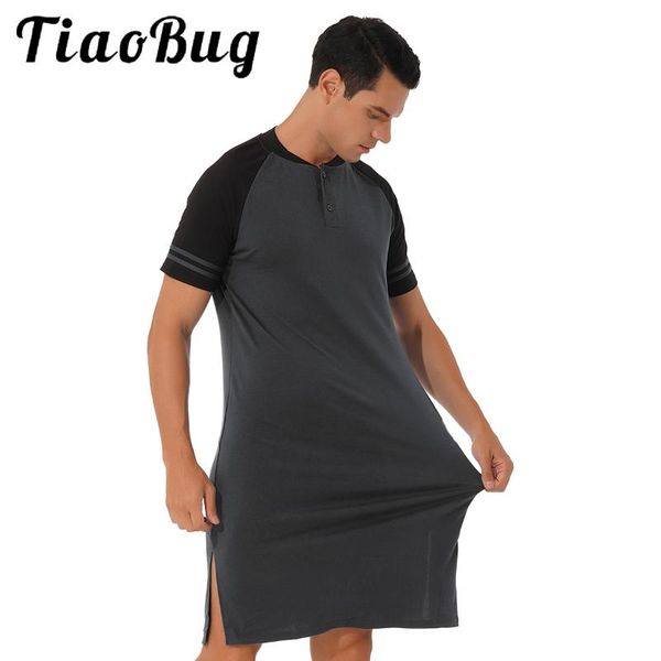 men's sleepwear men pullover nightshirt dress night wear male casual short sleeve o neck side slit loose pajama homwear oversize -5xl, Black;brown
men's sleepwear men pullover nightshirt dress night wear male casual short sleeve o neck side slit loose pajama homwear oversize -5xl, Black;brown