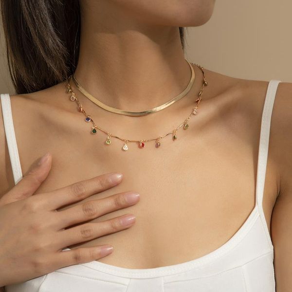 chokers 2pcs/set punk gold flat chains with full crystals charm pendant necklace for women girls party daily clavicle jewelry, Golden;silver
chokers 2pcs/set punk gold flat chains with full crystals charm pendant necklace for women girls party daily clavicle jewelry, Golden;silver