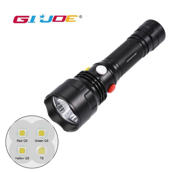 led t6 torch 4 color lights 9 modes by switch button aluminum shell use 1*18650/3* battery flashlights torches
led t6 torch 4 color lights 9 modes by switch button aluminum shell use 1*18650/3* battery flashlights torches
